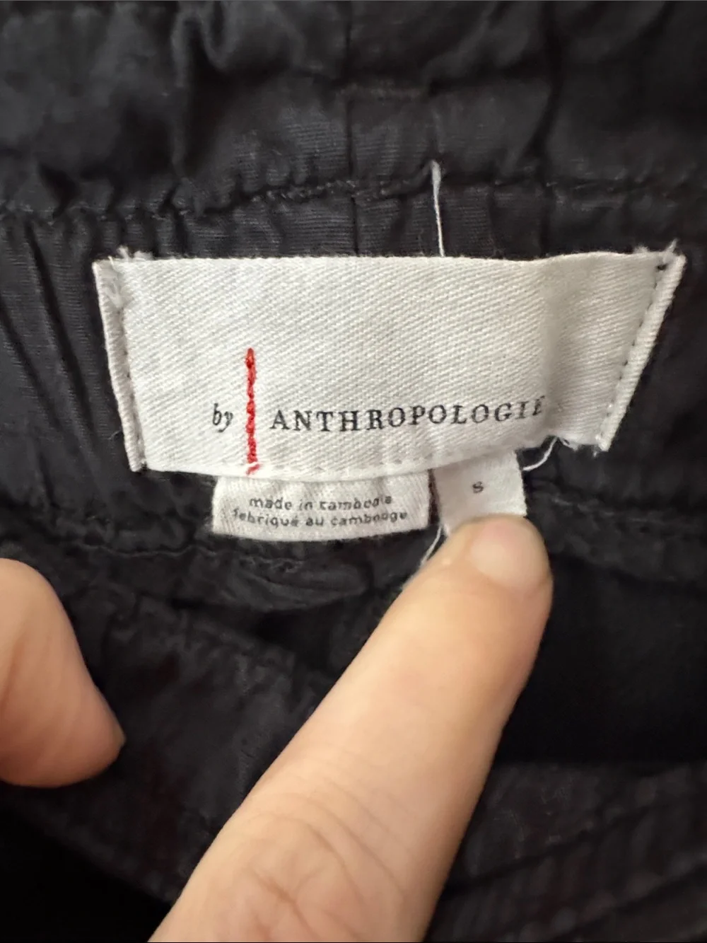 Anthropologie High Waist Tapered Leg Trousers 100% Cotton Faded Black Size Small